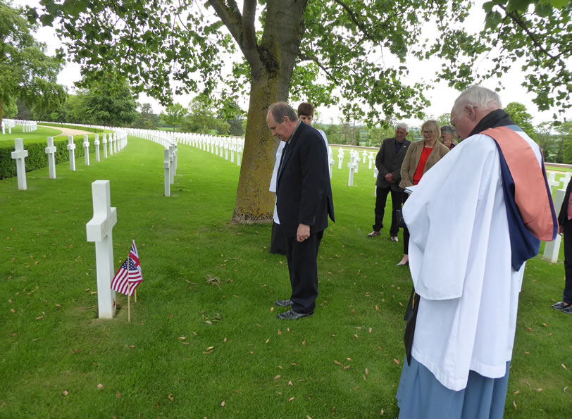 Ken Hamer pays his respects at Harry Wensel's grave 4th June 2019
